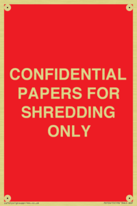 CONFIDENTIAL PAPERS FOR SHREDDING ONLY